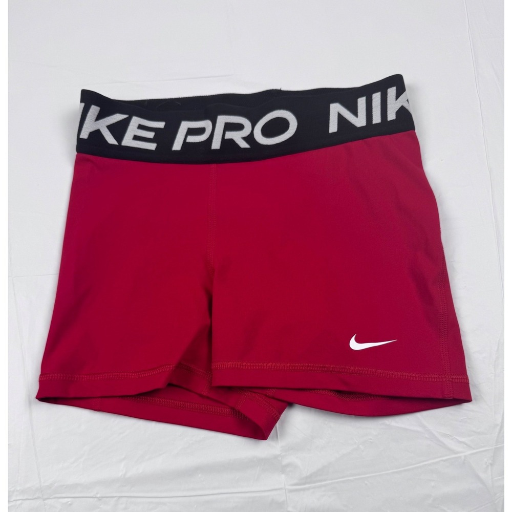 Nike Pro Dri-FIT Womens XS Red Compression Training Shorts 3 Inch Inseam